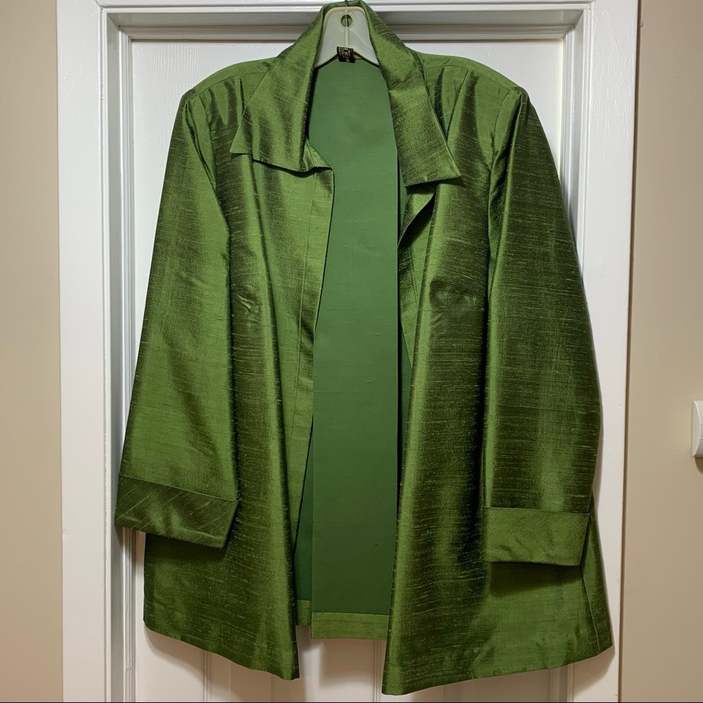 Closet Clean Out ‼️ Elegant Silk Shantung Custom Made Jacket